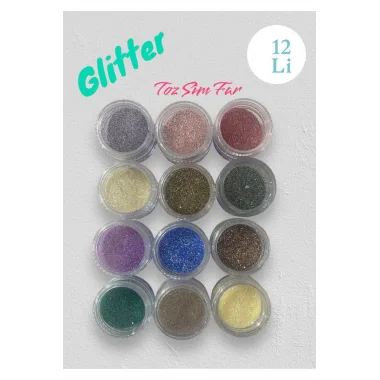 Glitter Sim Far 12li – Yüz Ve Vücut İçin Parıltılı Sim Göz Farı