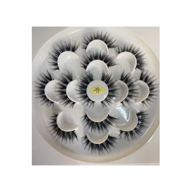 İpek Takma Kirpik 7 Çift 3d-13 Uzun Yoğun Görünüm News Sfey 997516