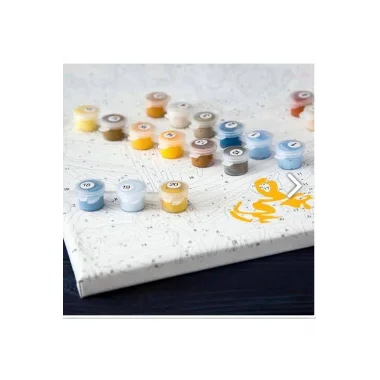 Kanvas Sayılarla Boyama Seti Kasnaklı-çerçeveli Bismillah