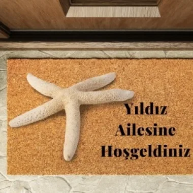 Kapı Önü Paspası Kişiye Özel Yazı Yazılır Koko Model Deniz Yıldızı Pk-1600