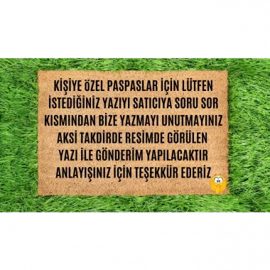 Kapı Önü Paspası Kişiye Özel Yazı Yazılır Koko Model Mutlu Aile Pk-1571