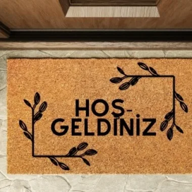Kapı Önü Paspası Özel Tasarım Koko Model Hoşgeldiniz Çerçeveli Pk-1557