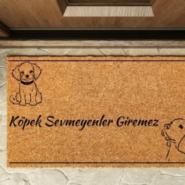 Kapı Önü Paspası Özel Tasarım Koko Model Köpek Sevmeyen Giremez Pk-1568