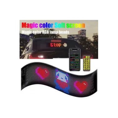 Led Panel Cama Yapışan Telefon Kontrollü Led Ekran Panel 16*64 Led Sayısı