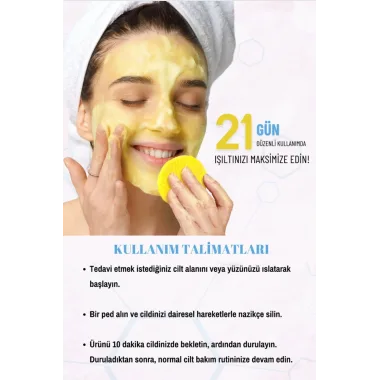 Leke Karşıtı Kojik Asit Ve Zerdeçal Yüz Temizleme Pedi – 40 Adet