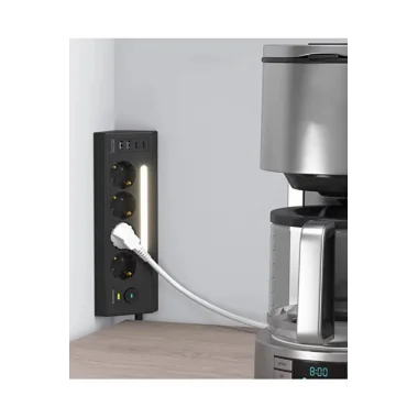 Lp764 Çoklu Gece Lambalı Priz Yüksek Gerilim Korumalı 4’lü Priz 2xusb 2xtype-c Çıkışlı Grup Priz Çoğaltıcı