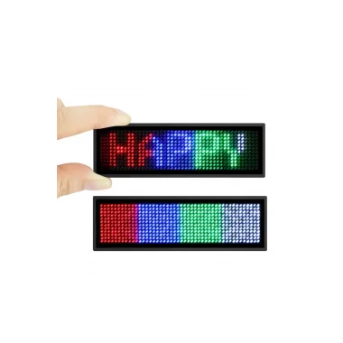 Matrix Kayan Led Yaka Rozeti Mobil Kontrollü Dijital Etiket 9×3cm