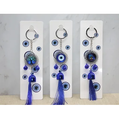 Metal Nazar Boncuğu Anahtarlık Alk3496
