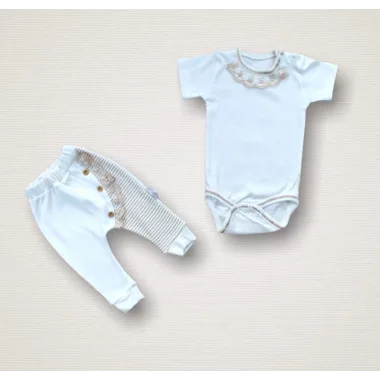 Minik Sincap Nakışlı %100 Cotton Antibakteriyel 10lu Zıbın Takımı Hastane Çıkışı