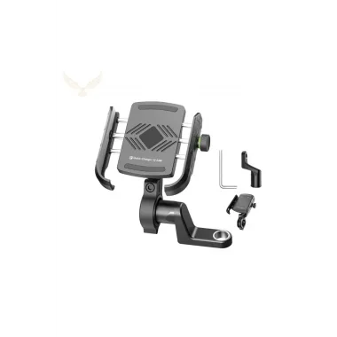 Motosiklet Gidon Ve Ayna Bağlantılı Motor Ve Bisiklet Uyumlu Telefon Tutucu 12-24w Hızlı Şarj