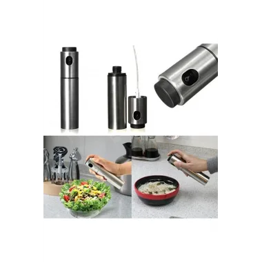 Paslanmaz Çelik Gövdeli Spray Yağlık - Zeytinyağ/sirke Püskürtücü