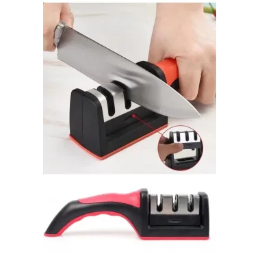 Profesyonel Bıçak Bileyici 3 Açılı Elmas Seramik Çelik Gövdeli El Bıçakları Bileme