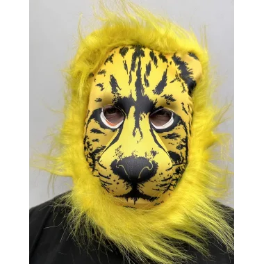 Sarı Yeleli Sarı Saçlı Aslan Maskesi Mega Peluş 2 No
