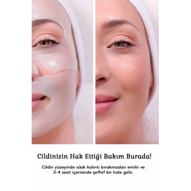 Şeffaflaşan Bio Kolajen Cilt Maskesi – Anında Parlaklık Ve Nemlendirme