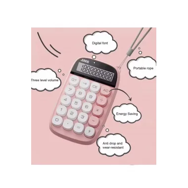 Sevimli Kare Tuşlu 10 Haneli Ldc Ekran Hesap Makinası Kahverengı