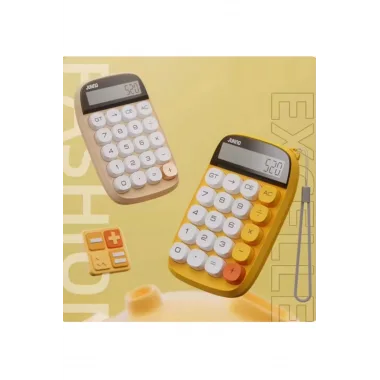Sevimli Kare Tuşlu 10 Haneli Ldc Ekran Hesap Makinası Sarı