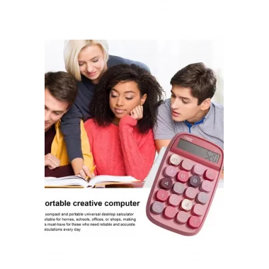 Sevimli Kare Tuşlu 10 Haneli Ldc Ekran Hesap Makinası Yeşil