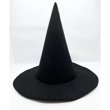 Siyah Renk Keçe Cadı Şapkası 35x38 Cm