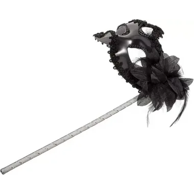 Siyah Işıltılı Tutmalı Fotoğraf Çekimi Maskesi 18x29 Cm