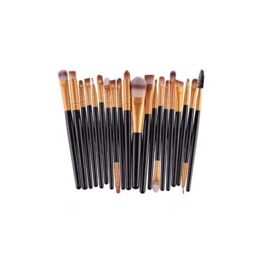 Siyah Renk 20li Profesyonel Yumuşak Makyaj Fırça Seti