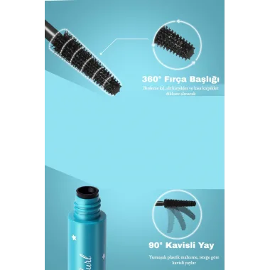 Suya Dayanıklı Kıvırıcı Maskara – Uzun Süre Kalıcı Siyah 10g