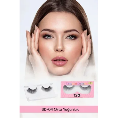 Takma Kirpik Doğal Kısadan Uzuna Orta Yoğunlukta Tekli 04