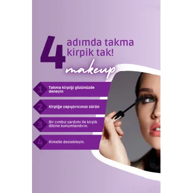 Takma Kirpik Doğal Kısadan Uzuna Orta Yoğunlukta Tekli 04