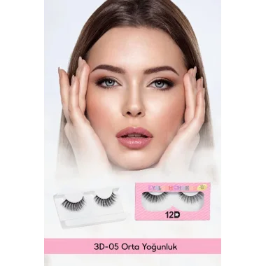 Takma Kirpik Doğal Kısadan Uzuna Orta Yoğunlukta Tekli 05