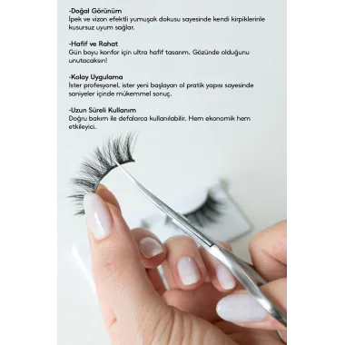 Takma Kirpik Doğal Kısadan Uzuna Orta Yoğunlukta Tekli 05