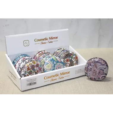 Taşlı Yuvarlak El Aynası Kalın Alk3753