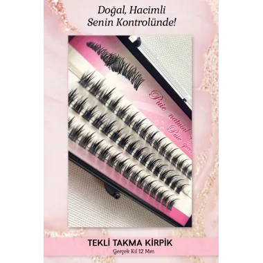 Tekli Kirpik Demet Takma Kirpik – Gerçek Kıl 10 Mm Nesura