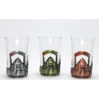 Tekli Metal Cam Bardaklı Shot Bardak 2alk109