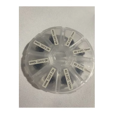 Tekli Takma Kirpik 4d 0.07 Kalınlık C Kıvrım - Karışık Boylar (9mm, 10mm, 11mm, 13mm) Pre Made Set