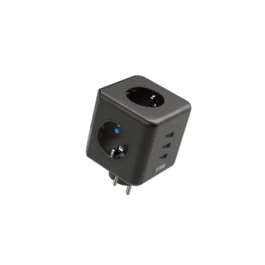 Termal Akım Korumalı Isıya Dayanıklı 3’lü Duvar Tipi Priz 3x Usb 1x Type-c