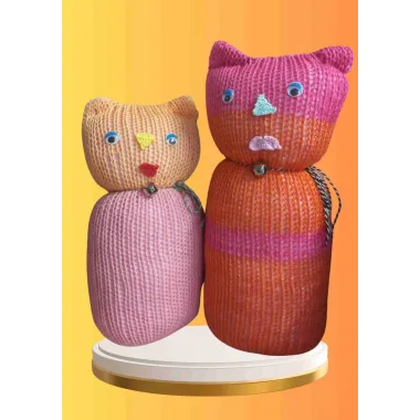 Tıkırık Örgü Yastık Uyku ve Oyun Arkadaşı Şeker&Fıstık - 35 cm-45 cm