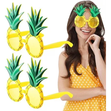 Tropikal Hawaii Ananas Şekilli Parti Gözlüğü 9.5 X 14 Cm