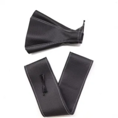 Tüm Araçlara Uyumlu Direksiyon Kılıfı Ve Vites Körüğü Siyah Vinil Gri