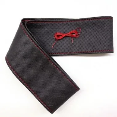 Tüm Araçlara Uyumlu Vinil Direksiyon Kılıfı, Dikmeli Kırmızı Dikişli