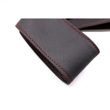 Tüm Araçlara Uyumlu Vinil Direksiyon Kılıfı, Dikmeli Kırmızı Dikişli