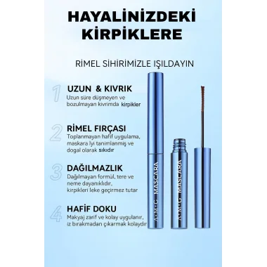 Uzun Süre Kalıcı Maskara – Dağılmayan Ve Topaklanmayan Kirpik Etkisi
