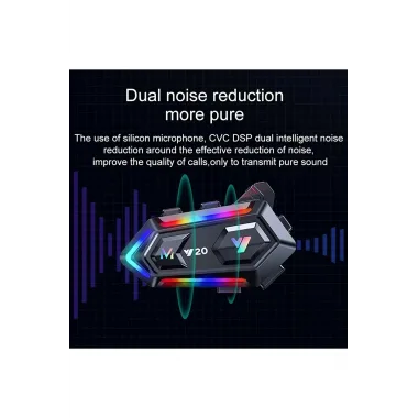Y20 Motor Kurye Kask Kulaklık Rgb Modlu Bluetooth Motosiklet Kulaklık 5.3 Bluetooth Interkom