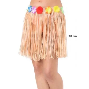 Yetişkin Ve Çocuk Uyumlu Saman Renk Püsküllü Hawaii Luau Hula Etek 40