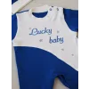 0-3 3-6 Ay Lucky Baby Nakışlı Es Çizgi Boy Şapkalı Erkek Bebek Tulumu