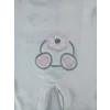 0-3 3-6 Ay Minik Tavşan Nakışlı Boydan Çıtçıt Kapamalı Kız Erkek Bebek Tulumu