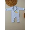 3-6 18-24 24-36 Ay Uçan Balonlar Nakışlı Ef Boy Fermuarlı Erkek Bebek Tulumu