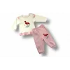 3-6 6-9 9-12 Ay Flamingo Nakışlı Uzun Kollu Sweatli 2li Kız Bebek Takımı