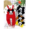 3-6-9-12 Ay Mickey Figürlü Uzun Kollu Baskılı Sweatli 2li Kız Erkek Bebek Salopet Takımı