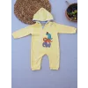 6-9 9-12 Ay Ef Çizgi Boy Fermuarlı Hayvanlar Alemi Nakışlı Kapşonlu Kız Erkek Bebek Tulumu