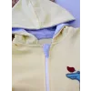 6-9 9-12 Ay Ef Çizgi Boy Fermuarlı Hayvanlar Alemi Nakışlı Kapşonlu Kız Erkek Bebek Tulumu
