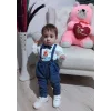 9-12-18 Ay Papyonlu Sweat Kot Pantolon 2li Erkek Bebek Salopet Takımı